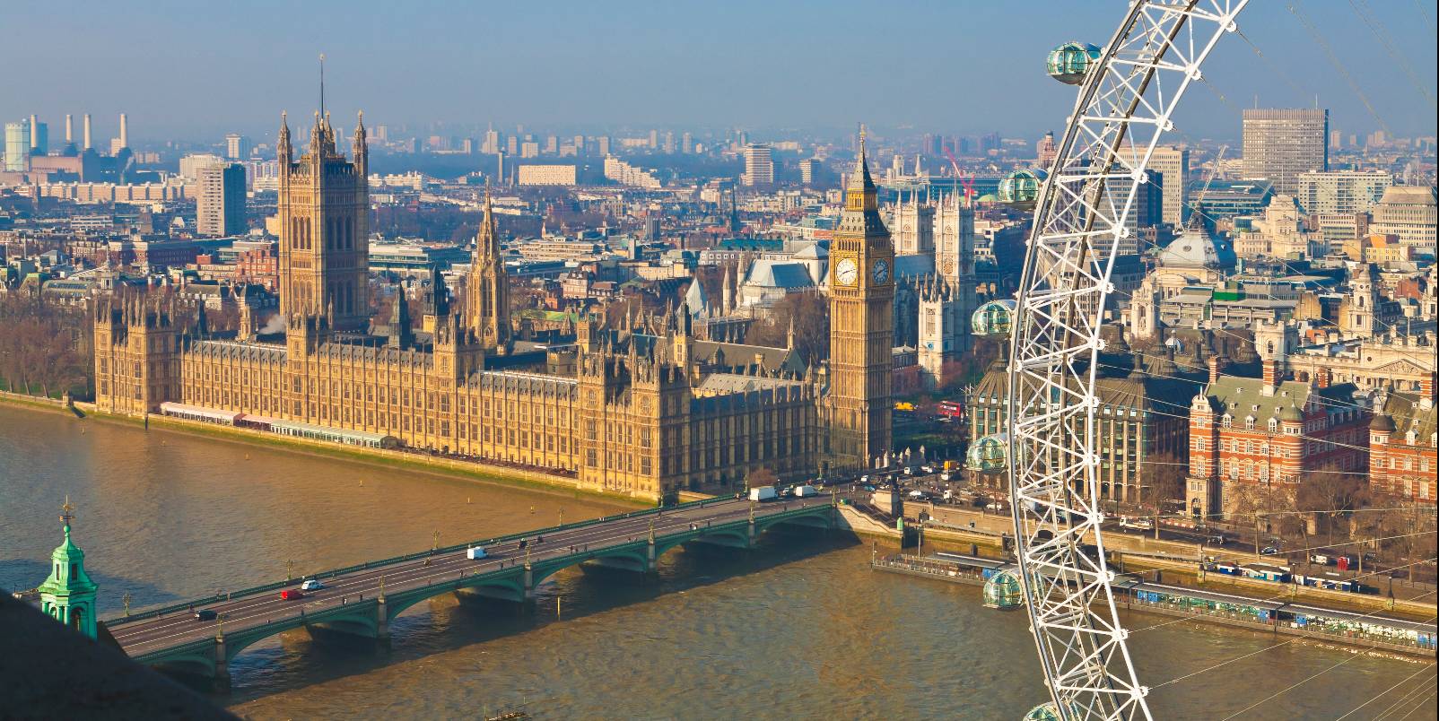 View from Shell Building towards London Eye, London