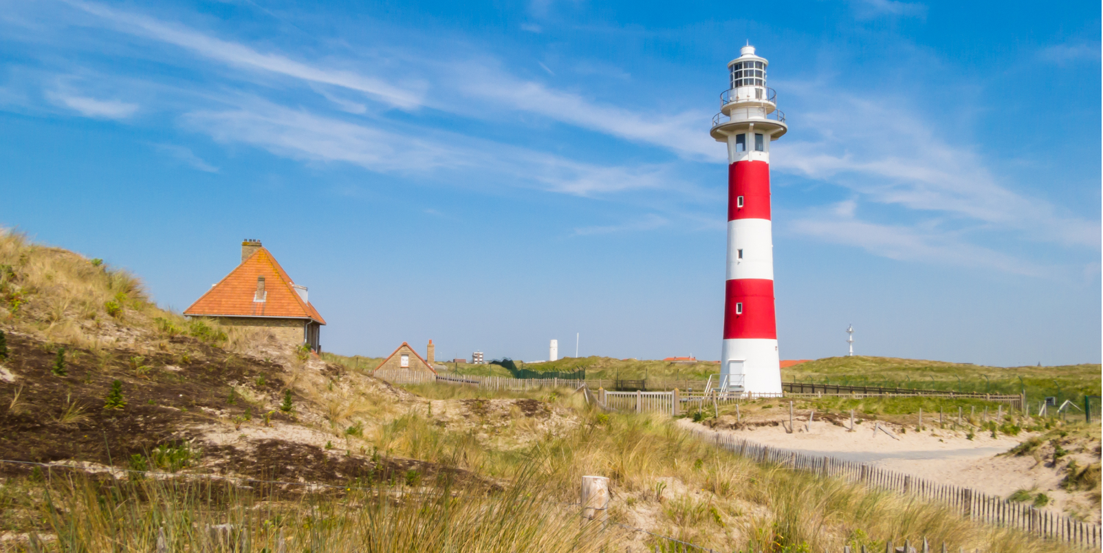 Lighthouse on the coast of the North Sea, Belgium