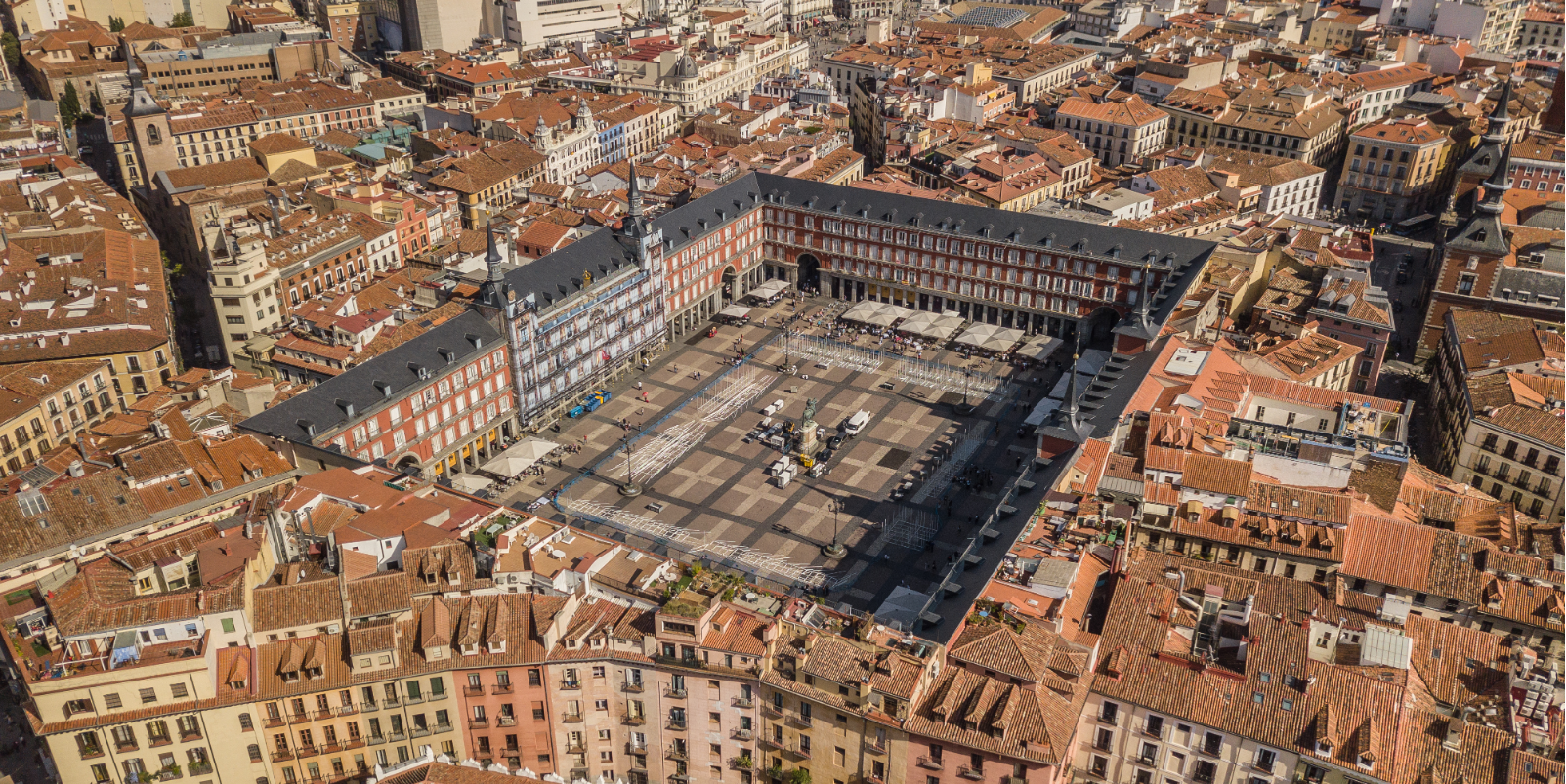 Vue aérienne sur la Plaza Mayor