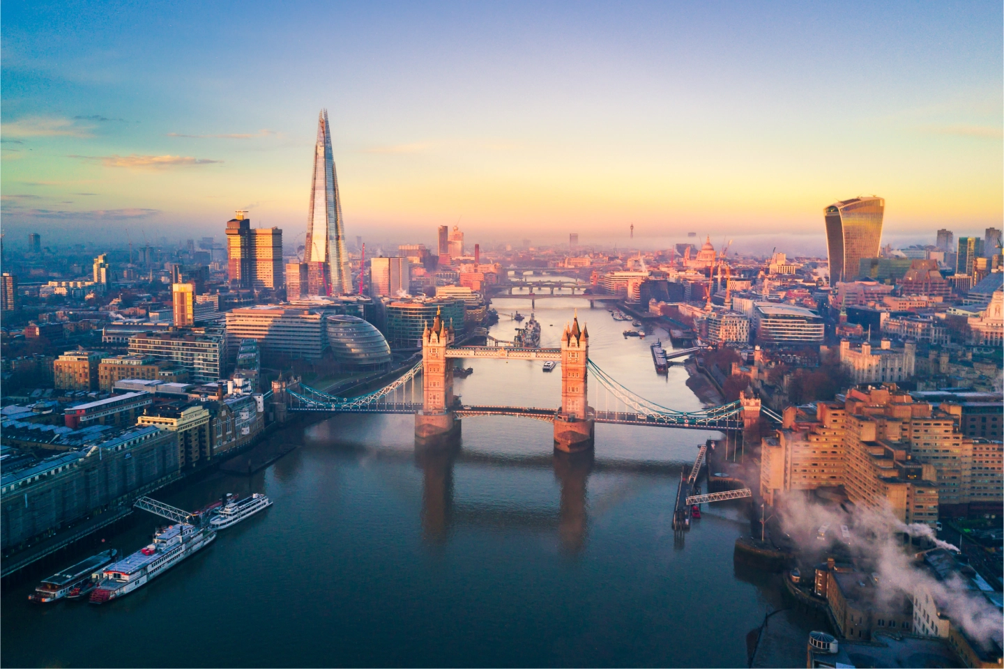 Vue de Londres et Tower Bridge